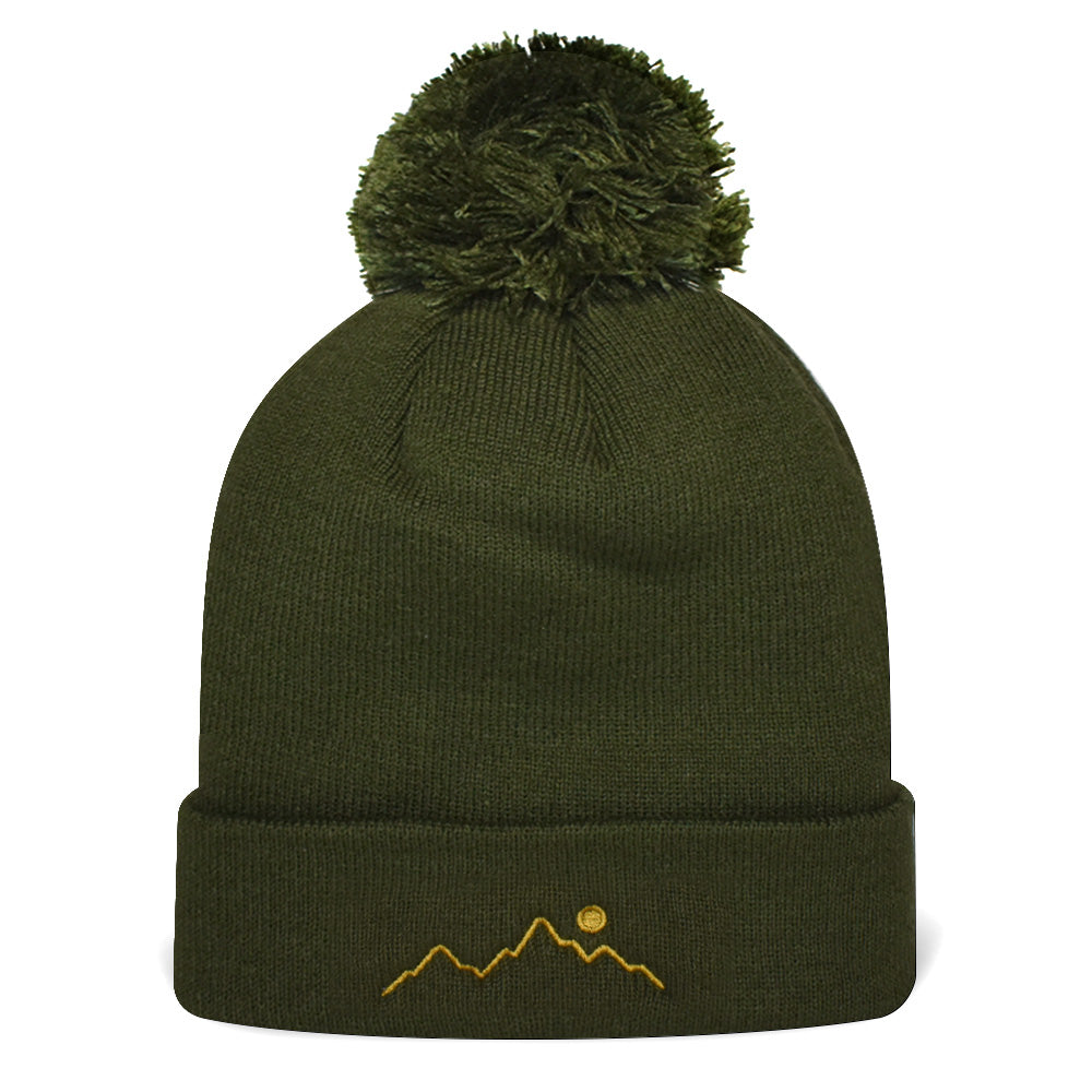 Mountain Beanie Hat Green