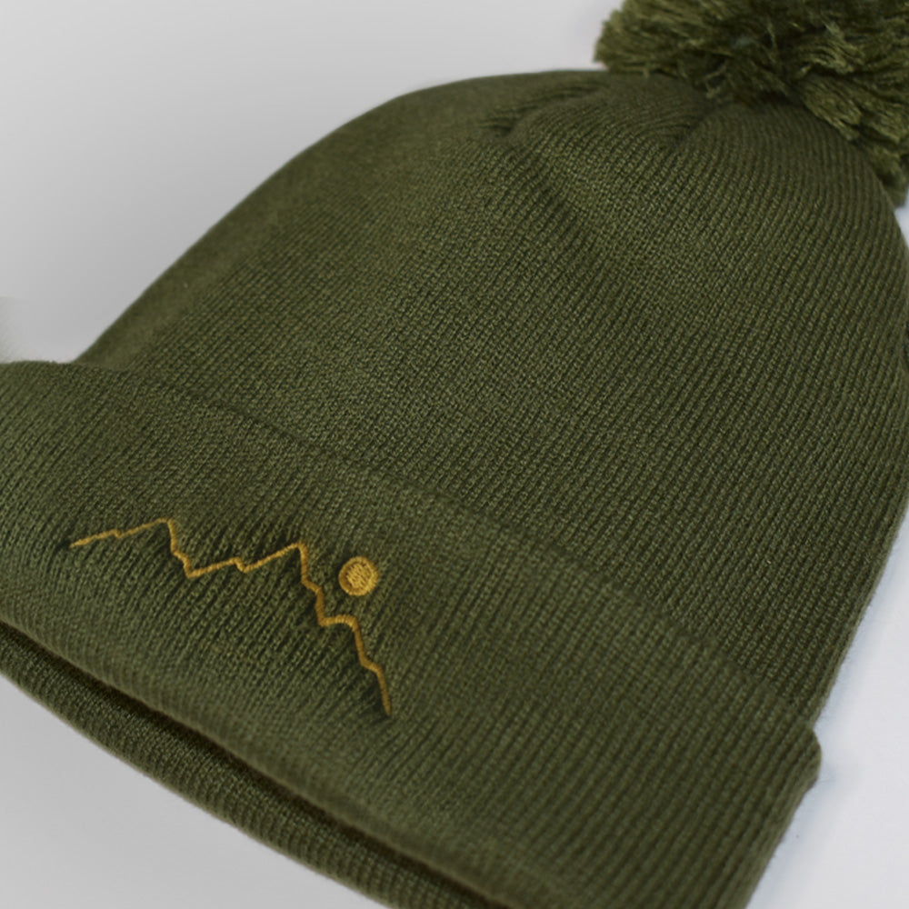 Mountain Beanie Hat Green